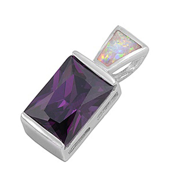 Contemporary Nail Polish Pendant Simulated Amethyst .925 Sterling Silver Charm
