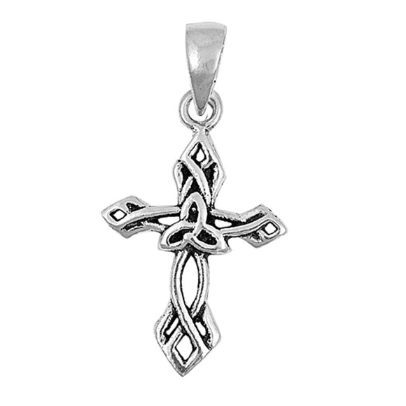 Sterling Silver Beautiful Celtic Cross Pendant Christian Faith Charm 925 New
