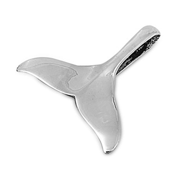 Sterling Silver Whale Tail Slider Pendant Ocean Animal Sea Beach Charm 925 New