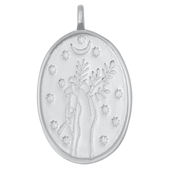 Sterling Silver Flat Boho Medallion Pendant Hand Leaf Flower Star Vintage Charm