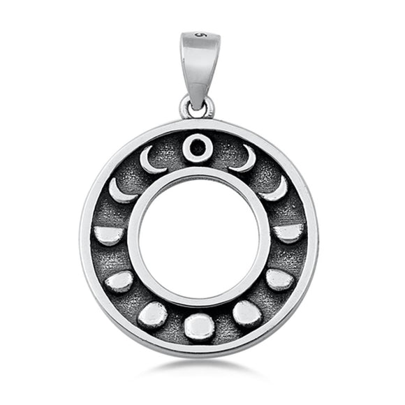 Sterling Silver Wholesale Lunar Cycle Pendant Moon Phases Spiritual Charm 925