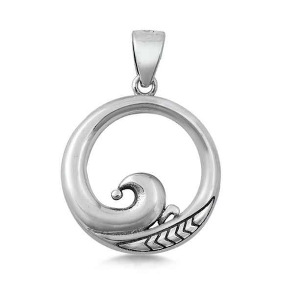 Sterling Silver Filigree Swirl Pendant Curl Feather Spiral Open Charm 925 New
