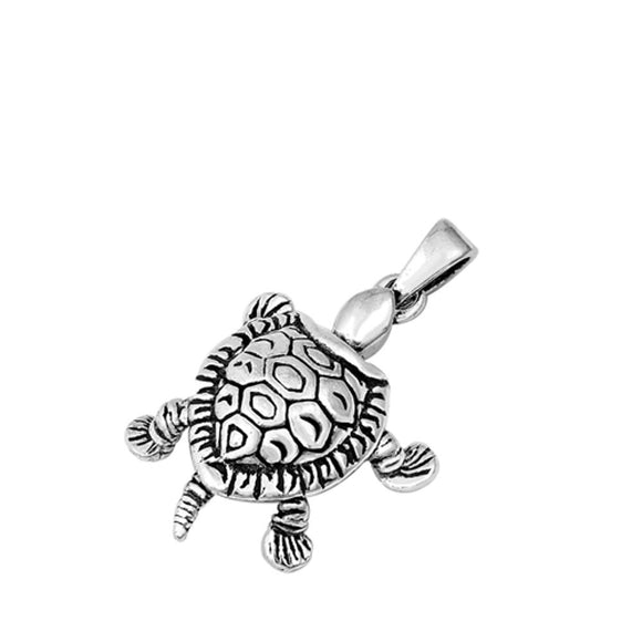 Sterling Silver Wholesale Tortoise Shell Pendant Oxidized Turtle Charm 925 New