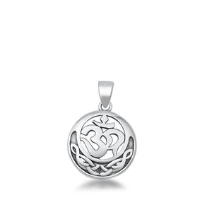 Sterling Silver Classic Celtic Om Pendant Sacred Spiritual Symbol Charm 925 New
