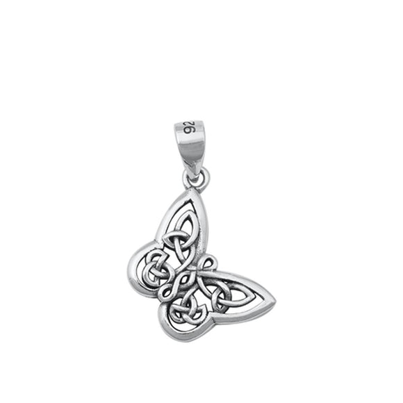 Sterling Silver Fashion Celtic Butterfly Pendant Unique Love Knot Charm 925 New