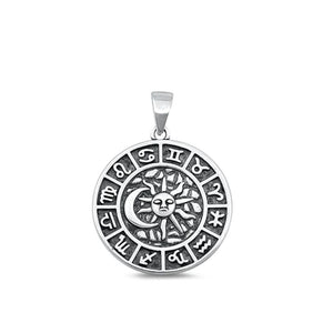Sterling Silver Wholesale Astrological Zodiac Signs Chart Pendant Charm 925 New