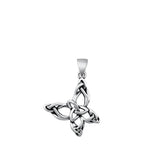 Sterling Silver Unique Celtic Butterfly Pendant Love Knot Oxidized Charm 925 New