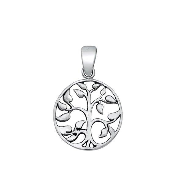 Sterling Silver Fashion Treeof life Pendant Leaf Love Nature Charm 925 New