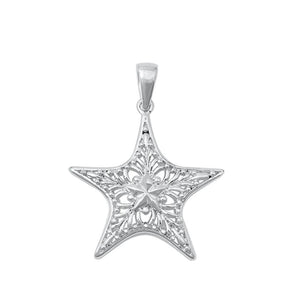 Sterling Silver Filigree Northern Christmas Star Pendant Bethlehem Charm 925 New