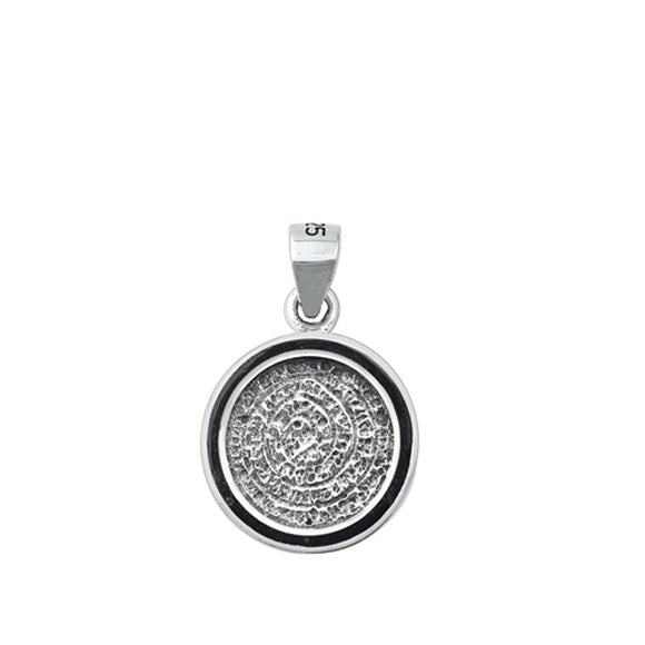 Sterling Silver Unique Medallion Pendant Solitaire Mosaic Charm