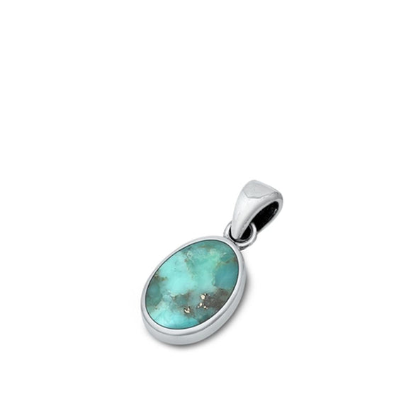 Sterling Silver Beautiful Turquoise Pendant Vintage Minimalist Charm 925 New