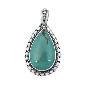 Sterling Silver Wholesale Turquoise Pendant Vintage Bali Fashion Charm 925 New