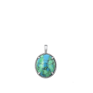 Sterling Silver Classic Turquoise Pendant Vintage Solitaire Charm