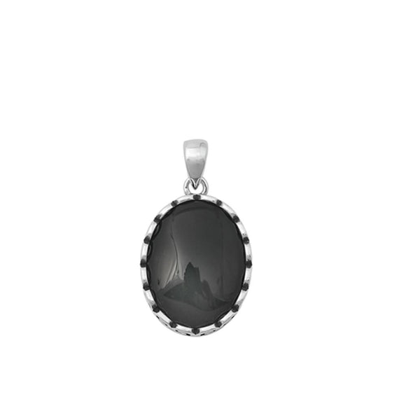 Sterling Silver Cute Black Agate Solitaire Pendant Charm 925 New Chic Fashion