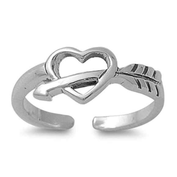 Arrow Heart .925 Sterling Silver Toe Ring