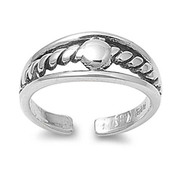 Bali Rope .925 Sterling Silver Toe Ring