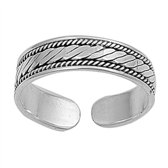Bali Rope Design .925 Sterling Silver Toe Ring