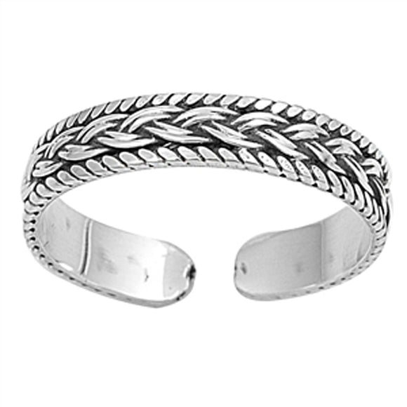 Bali Weave Rope Design .925 Sterling Silver Toe Ring