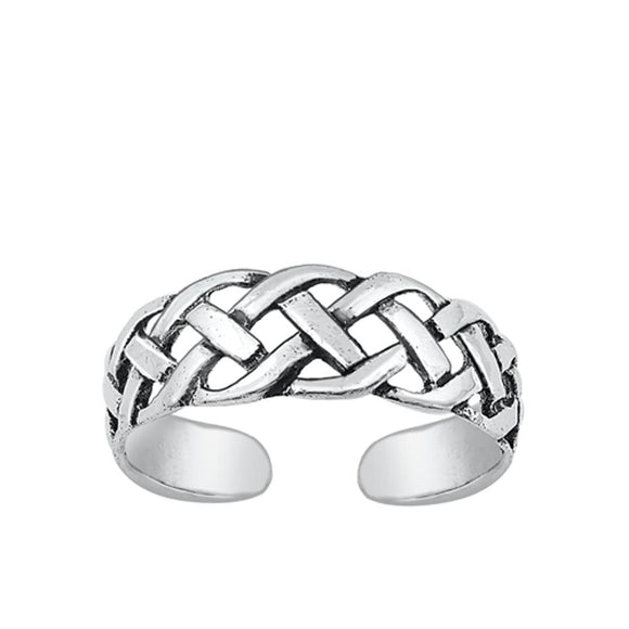 Sterling Silver Wholesale Braided Toe Ring Cute Adjustable Midi Band 925 New